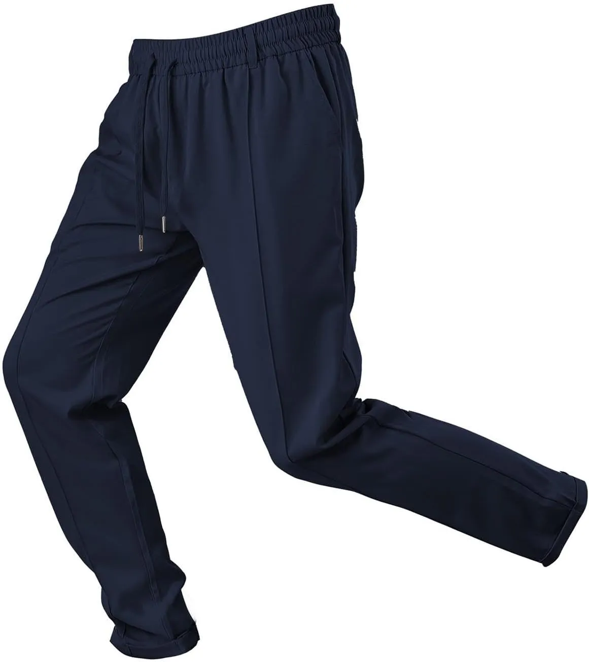 Sinzelimin Men's Jogger Sweatpant Lace up Elastic Waist Loose Comfy Wide Leg Pants Fashion Solid Running Trousers with Pocket
