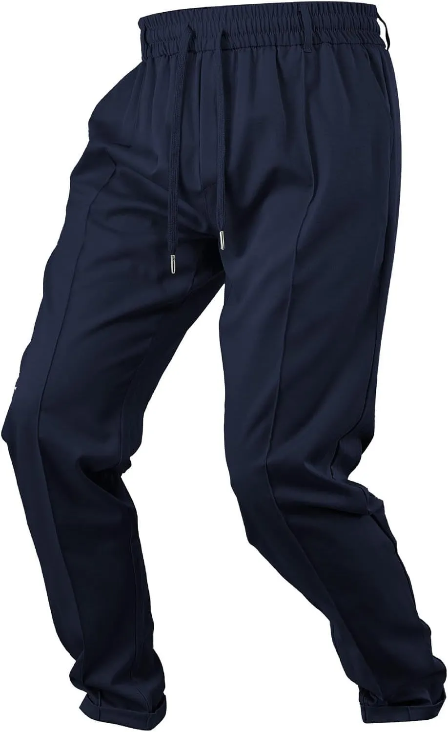 Sinzelimin Men's Jogger Sweatpant Lace up Elastic Waist Loose Comfy Wide Leg Pants Fashion Solid Running Trousers with Pocket