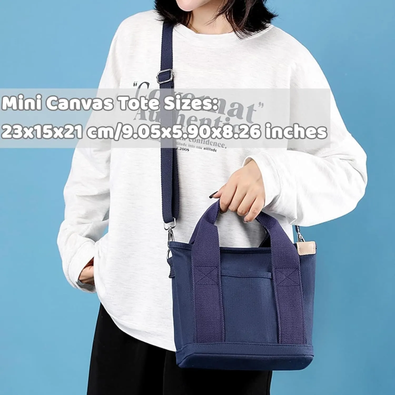 Small Tote Bag with Zipper Canvas Tote Bags Crossbody Bag with Compartments Shoulder Bag Satchel Hobo Bag Messenger Bag