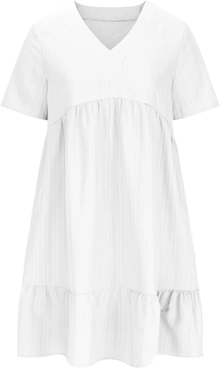 Summer Dresses for Women 2025 Plus Size Short Sleeve V Neck Mini Dress Casual Flowy Swing Boho Beach Vacation Dress