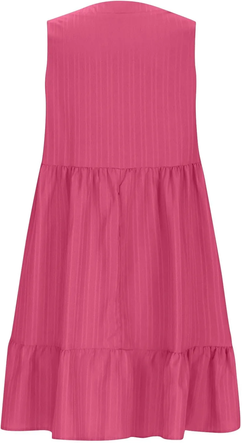 Summer Dresses for Women 2025,Flowy Petite Sun Dress Casyal V Neck A Line Beach Vacation Midi Dresses Trendy Outfits