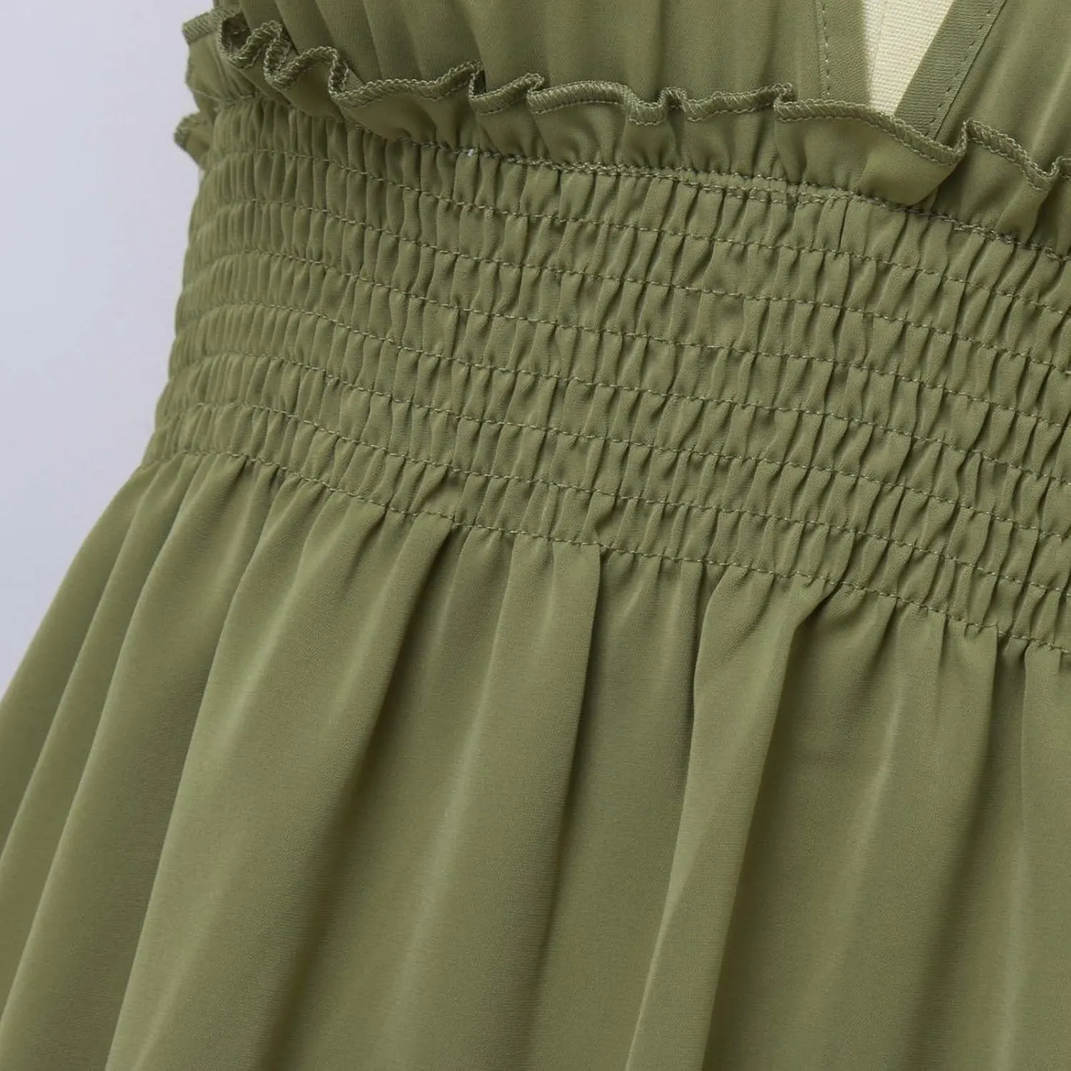 Summer Dresses for Women Sexy Halter Deep V Neck Backless Mini Dresses Ruffle Beach Sundress Club Date Night Dress