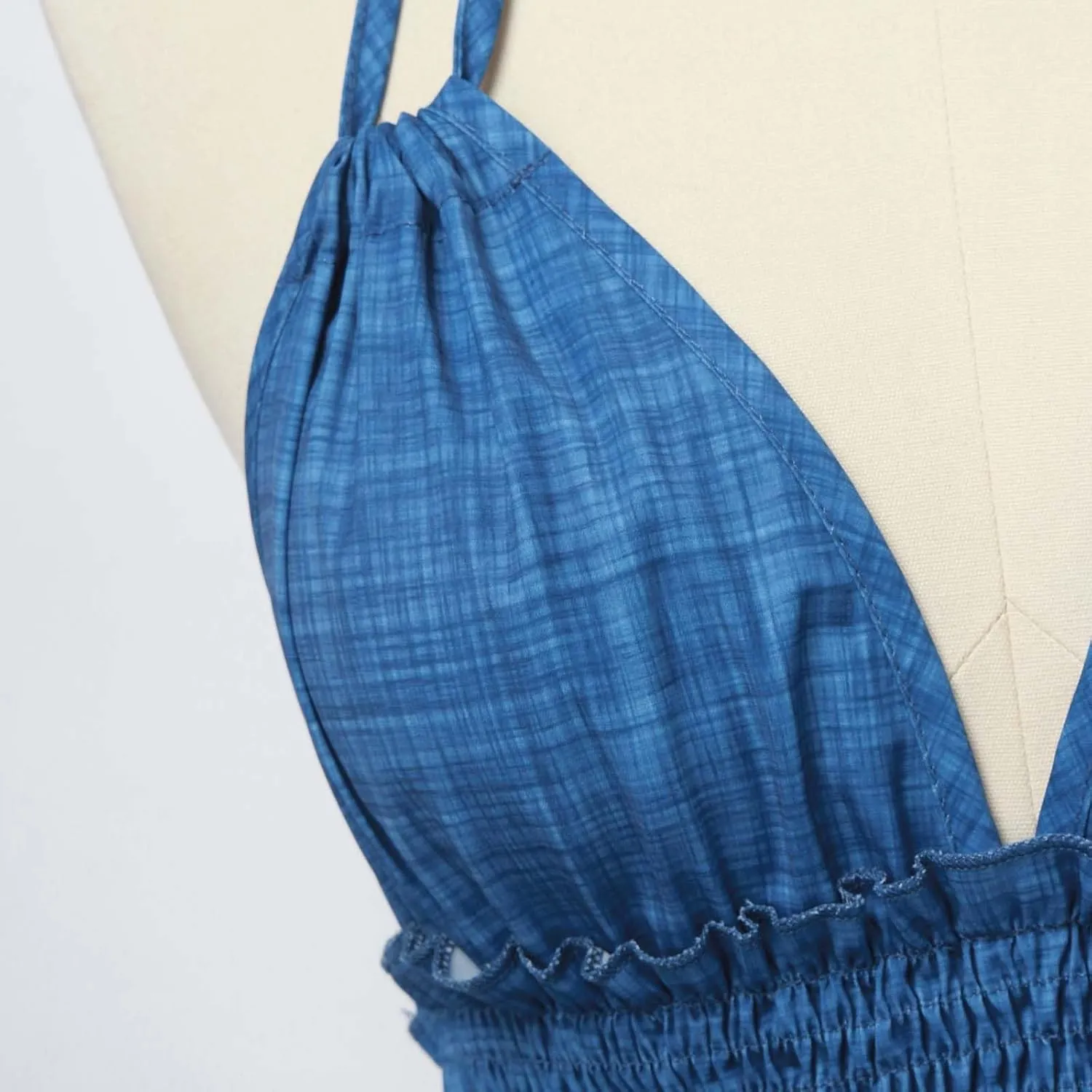 Summer Dresses for Women Sexy Halter Deep V Neck Backless Mini Dresses Ruffle Beach Sundress Club Date Night Dress