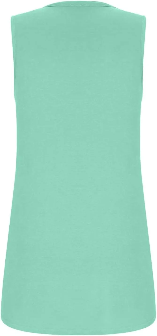 Summer Tank Tops for Women 2025 Pleated Square Neck Sleeveless Blouses Plus Size Loose Fit Casual Flowy Vest Top