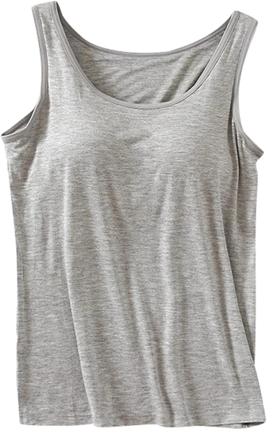 Summer Tank Tops for Women Casual Spaghetti Strap Cami Tank Tops Built in Bra Sports Padded Cotton Undershirts
