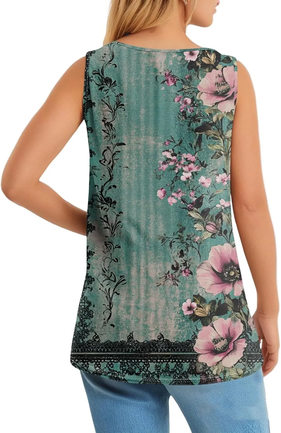 Summer Tank Tops for Women Sleeveless Pleated V Neck Loose Fit Tunic Blouses Shirts Fashion Tee 2025,Woemens Fashion