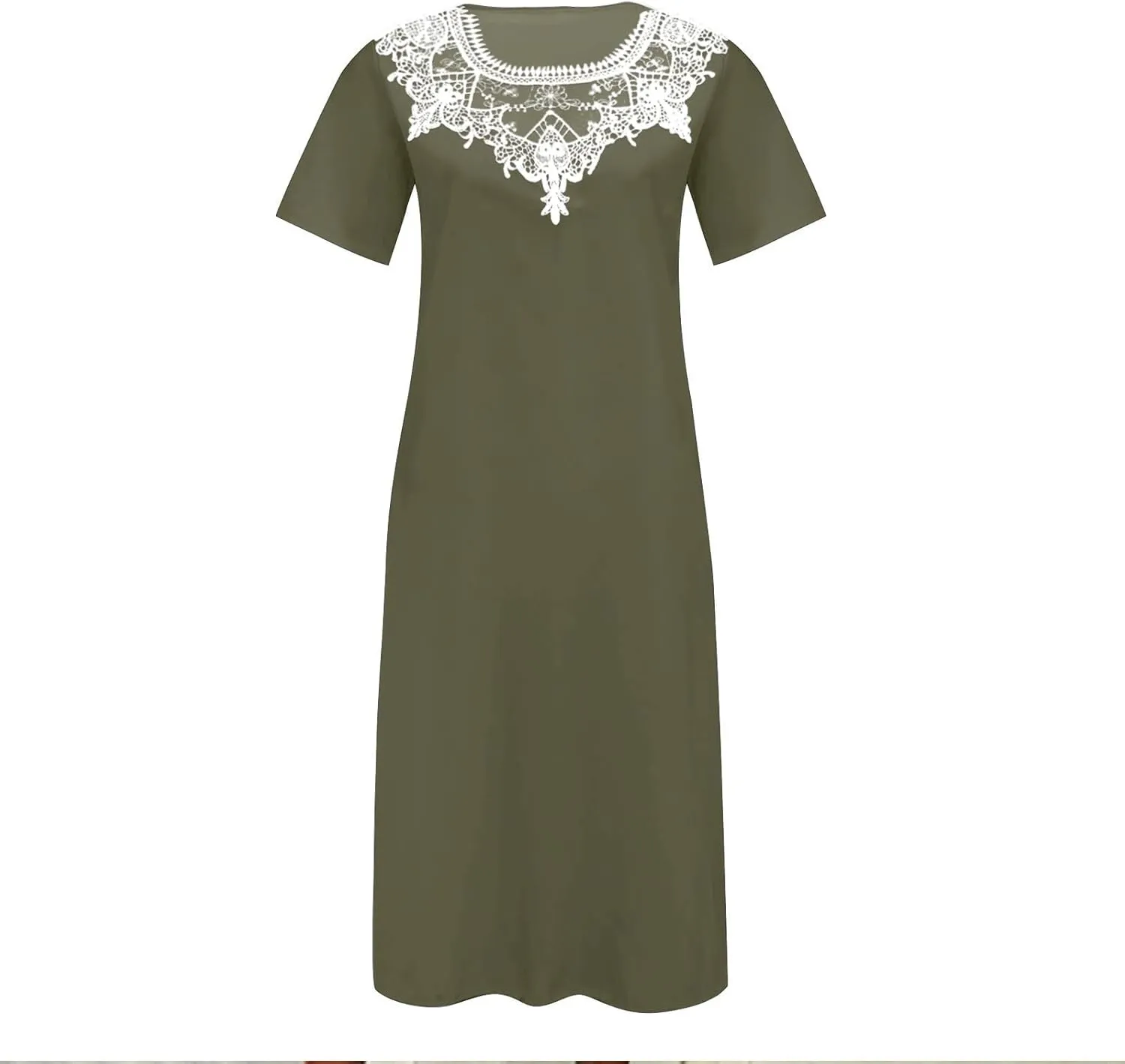 Sundresses for Women Casual Beach 2024 Summer Dress Casual Crewneck Tshirt Dresses Floral Short Sleeve Boho Dress