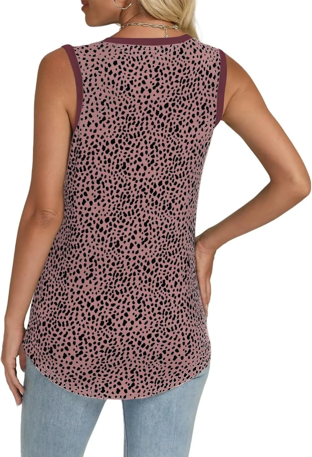 Tank Tops for Women 2025 Sleeveless Shirts Casual V Neck Summer Tops Sexy Going Out Loose Fit T Shirt