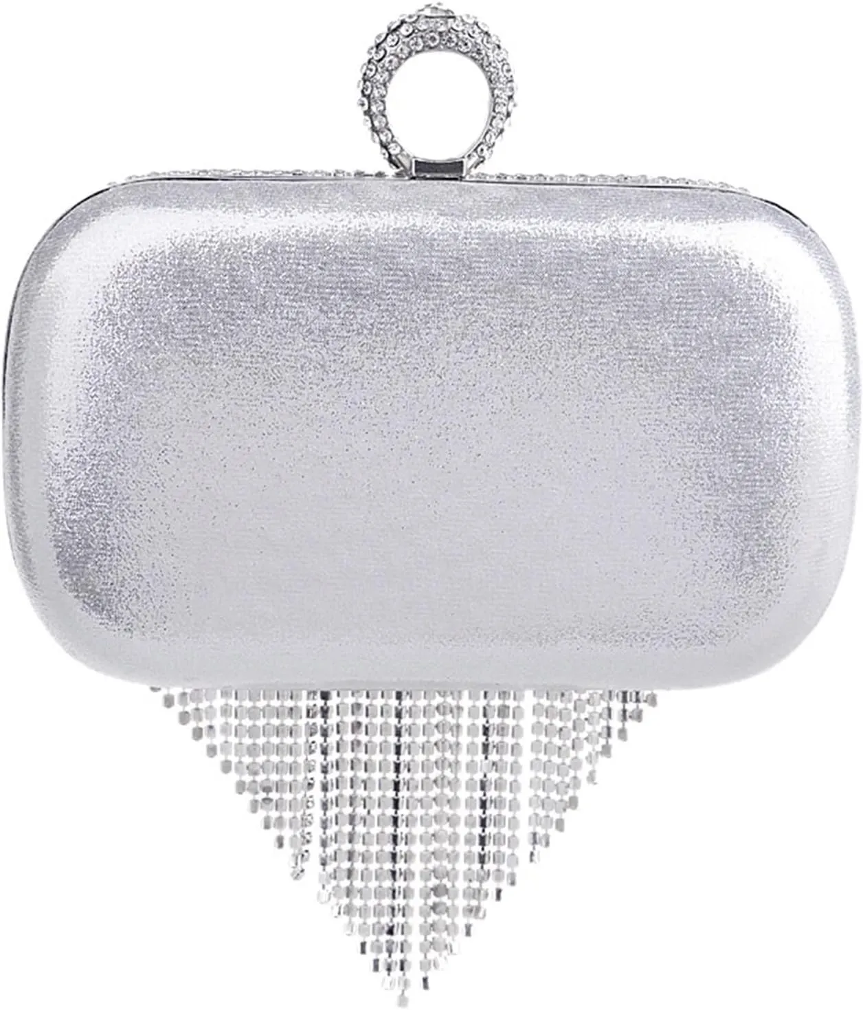 Tassel Diamonds Evening Bags Finger Ring Small Clutch Chain Shoulder One Side Rhinestones Party Wedding Handbags