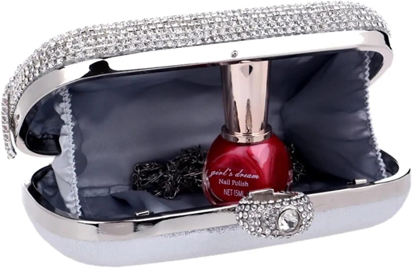 Tassel Diamonds Evening Bags Finger Ring Small Clutch Chain Shoulder One Side Rhinestones Party Wedding Handbags