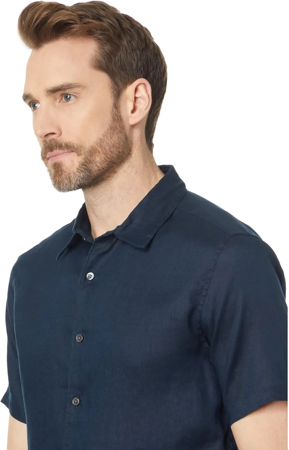 Theory Men's Irving Short Sleeve Oe in Relaxed Linen