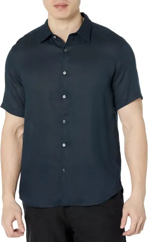 Theory Men's Irving Short Sleeve Oe in Relaxed Linen