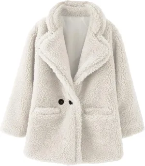 Toddler Baby Girls Wool Coat Winter Warm Double Breasted Trench Coat Kids Windproof Jacket Outwear Clothes 1-6 Y