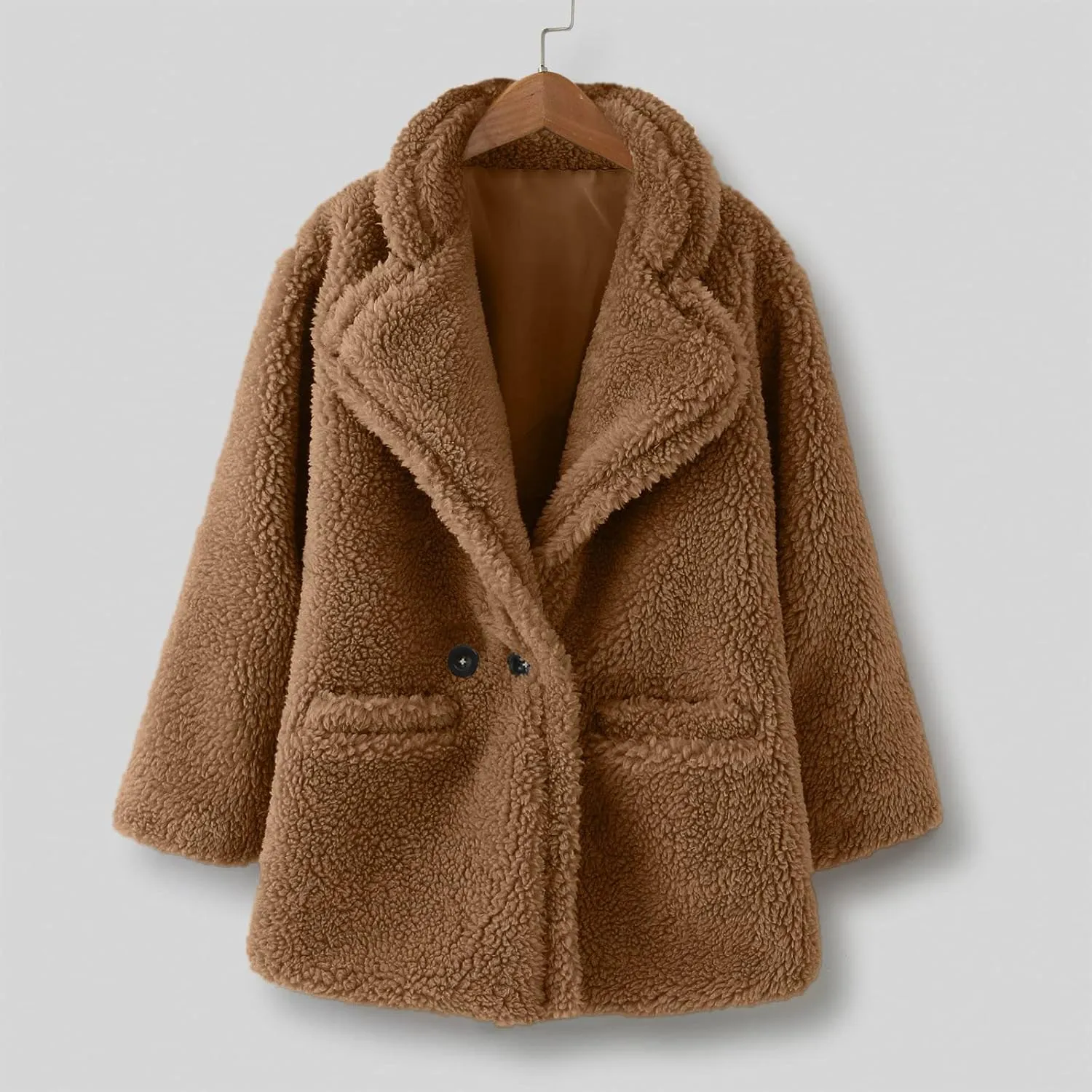 Toddler Baby Girls Wool Coat Winter Warm Double Breasted Trench Coat Kids Windproof Jacket Outwear Clothes 1-6 Y