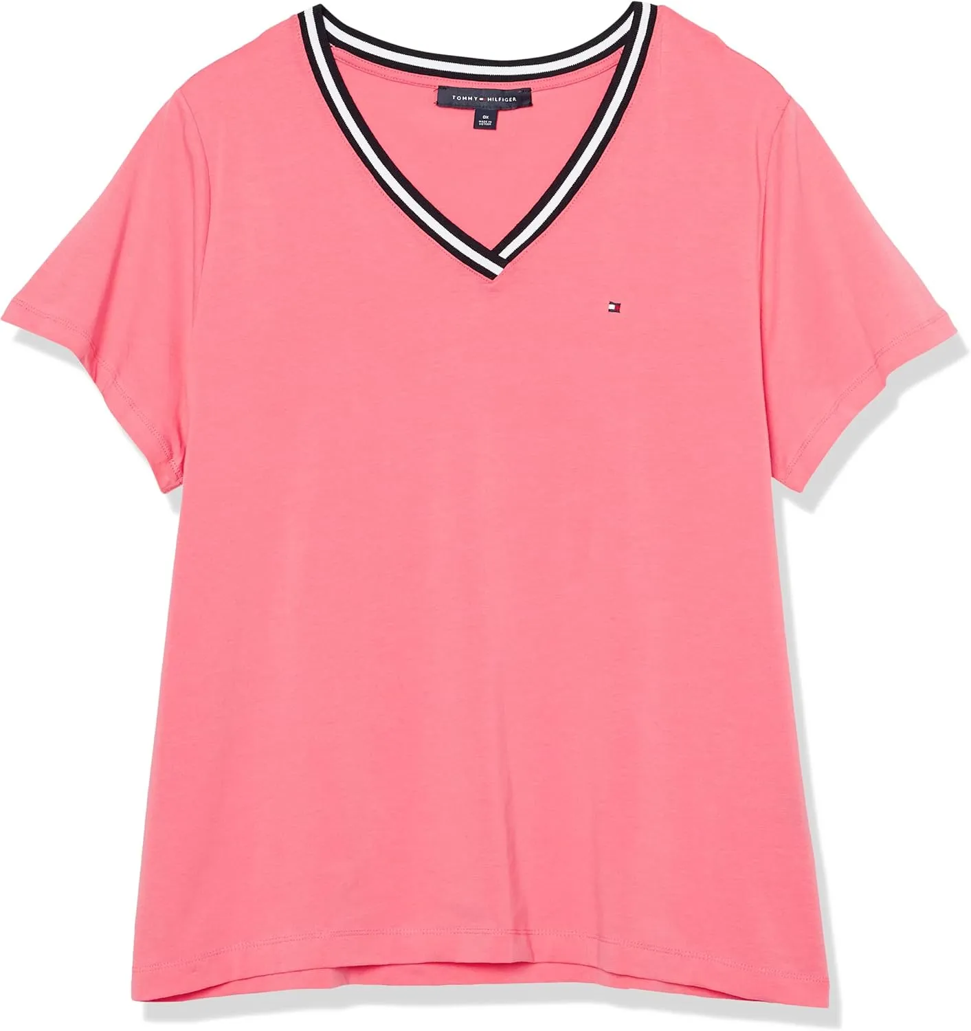 Tommy Hilfiger Women's Short Sleeve V-neck T-shirt (Standard and Plus Size)