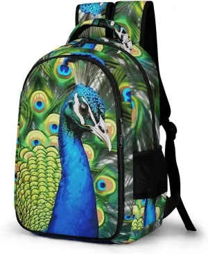 Travel Laptop Backpack Blue Peacock Computer Backpacks Heavy Duty Backpack Carry on Backpack Large Capacity Water Resistant Computer Bag
