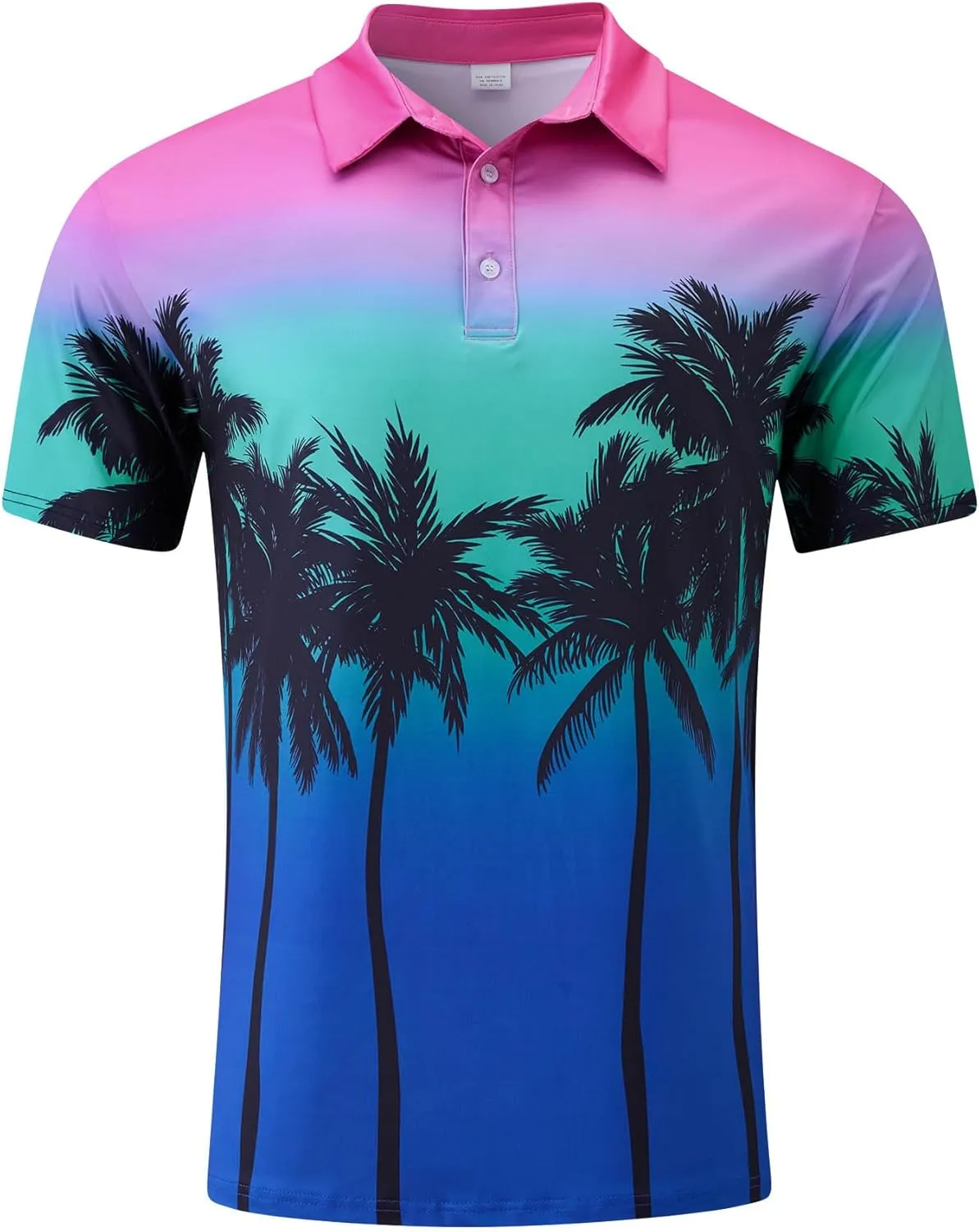 uideazone Mens Polo Shirts Short Sleeve Dry Fit 3D Print Moisture Wicking Funny Golf Shirt