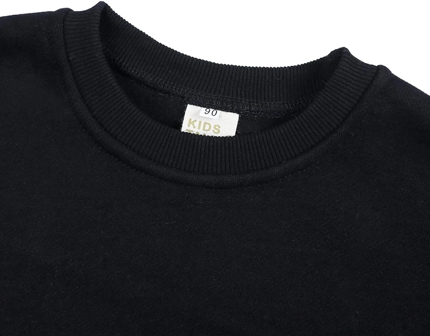 Unisex Kids Solid Fleece Tops Cotton Pullover Sweatshirt T-Shirt Toddler Crewneck Long Sleeve Sweater Blouse