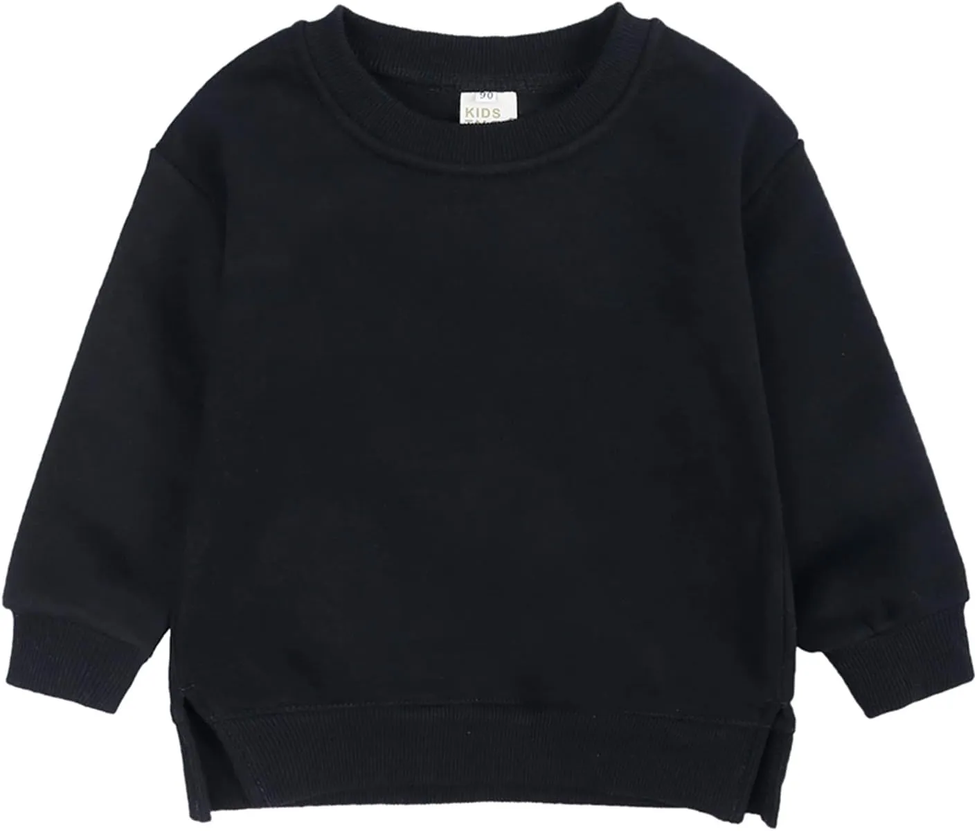 Unisex Kids Solid Fleece Tops Cotton Pullover Sweatshirt T-Shirt Toddler Crewneck Long Sleeve Sweater Blouse