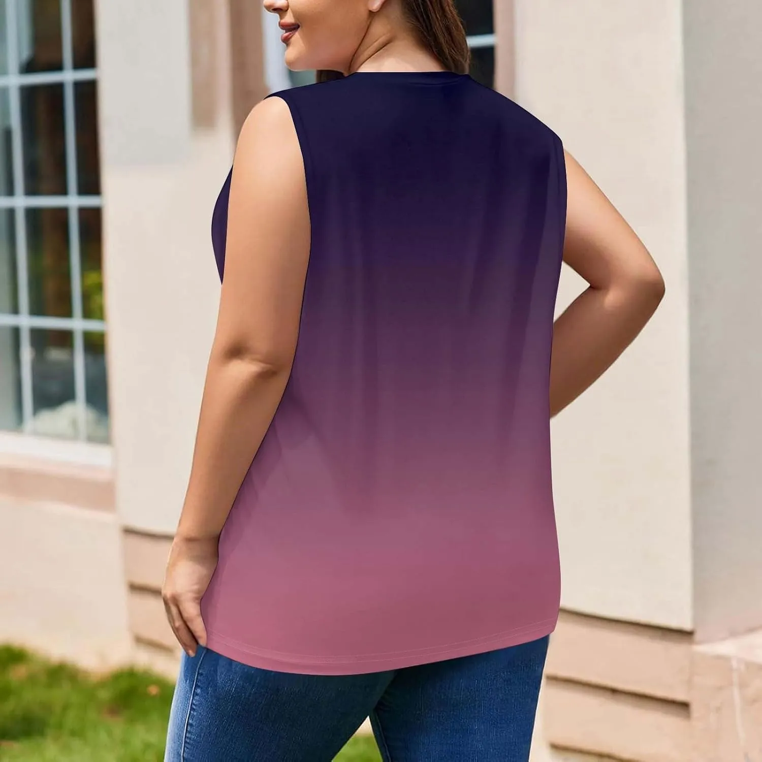 V Neck Tank Tops for Women Plus Size Pocket Cute Summer Tops Dressy Casual Loose Fit Sleeveless Workout Tank Top