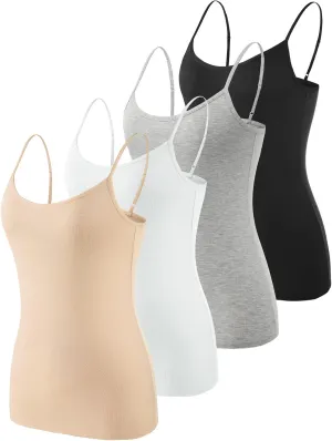 Vislivin Women's Basic Solid Camisole Adjustable Spaghetti Strap Tank Top