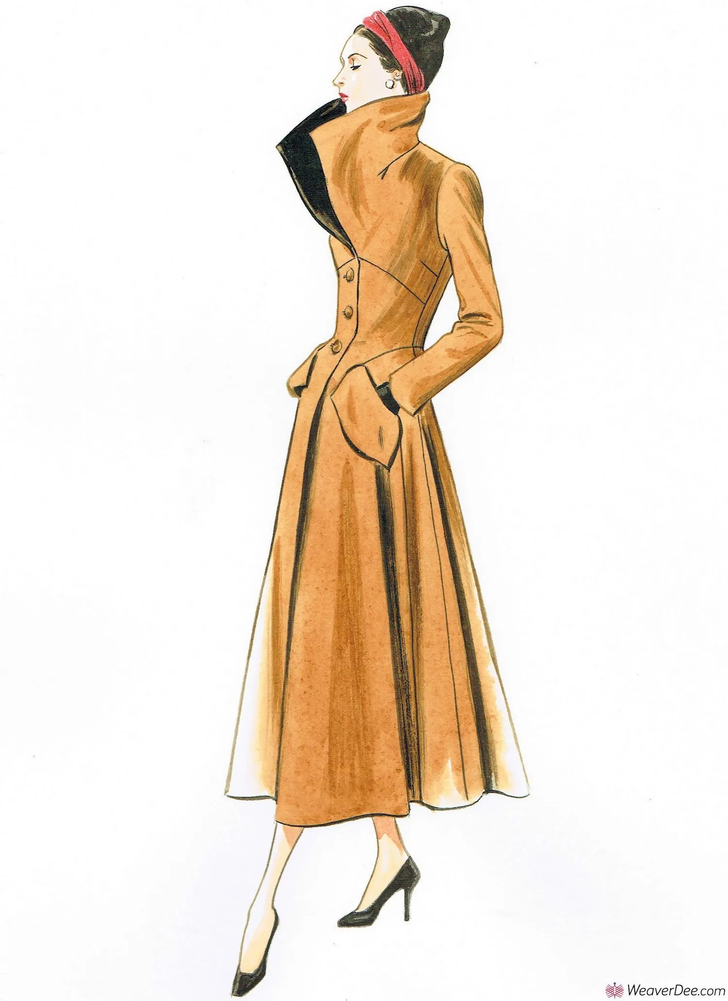Vogue Pattern V1669 Misses' Vintage 1940s Coat