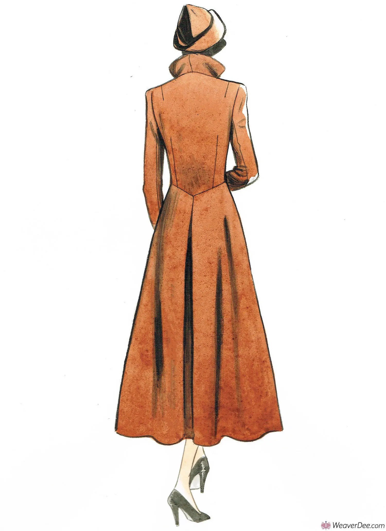 Vogue Pattern V1669 Misses' Vintage 1940s Coat