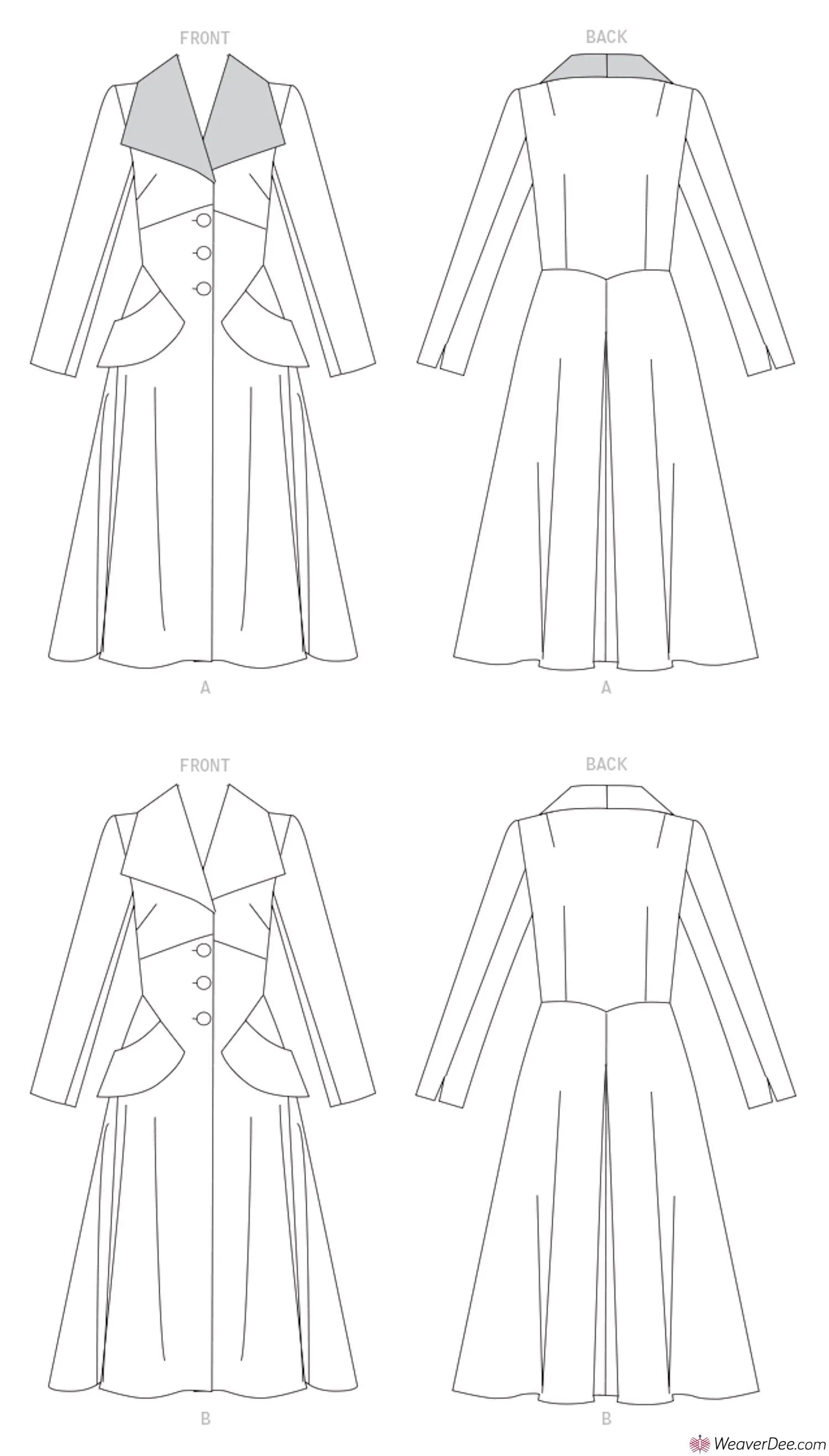 Vogue Pattern V1669 Misses' Vintage 1940s Coat