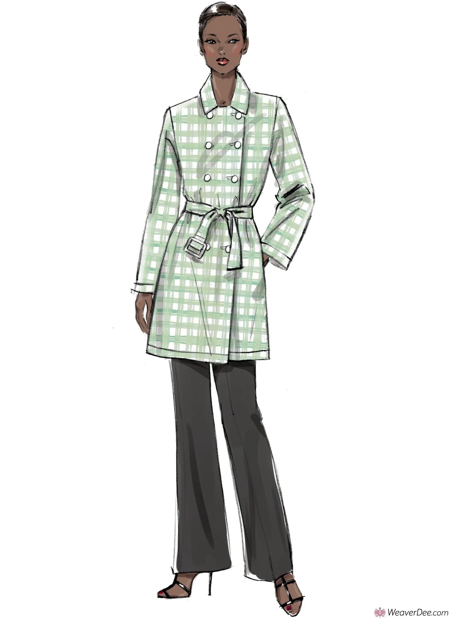 Vogue Pattern V9367 Misses' Coat & Belt