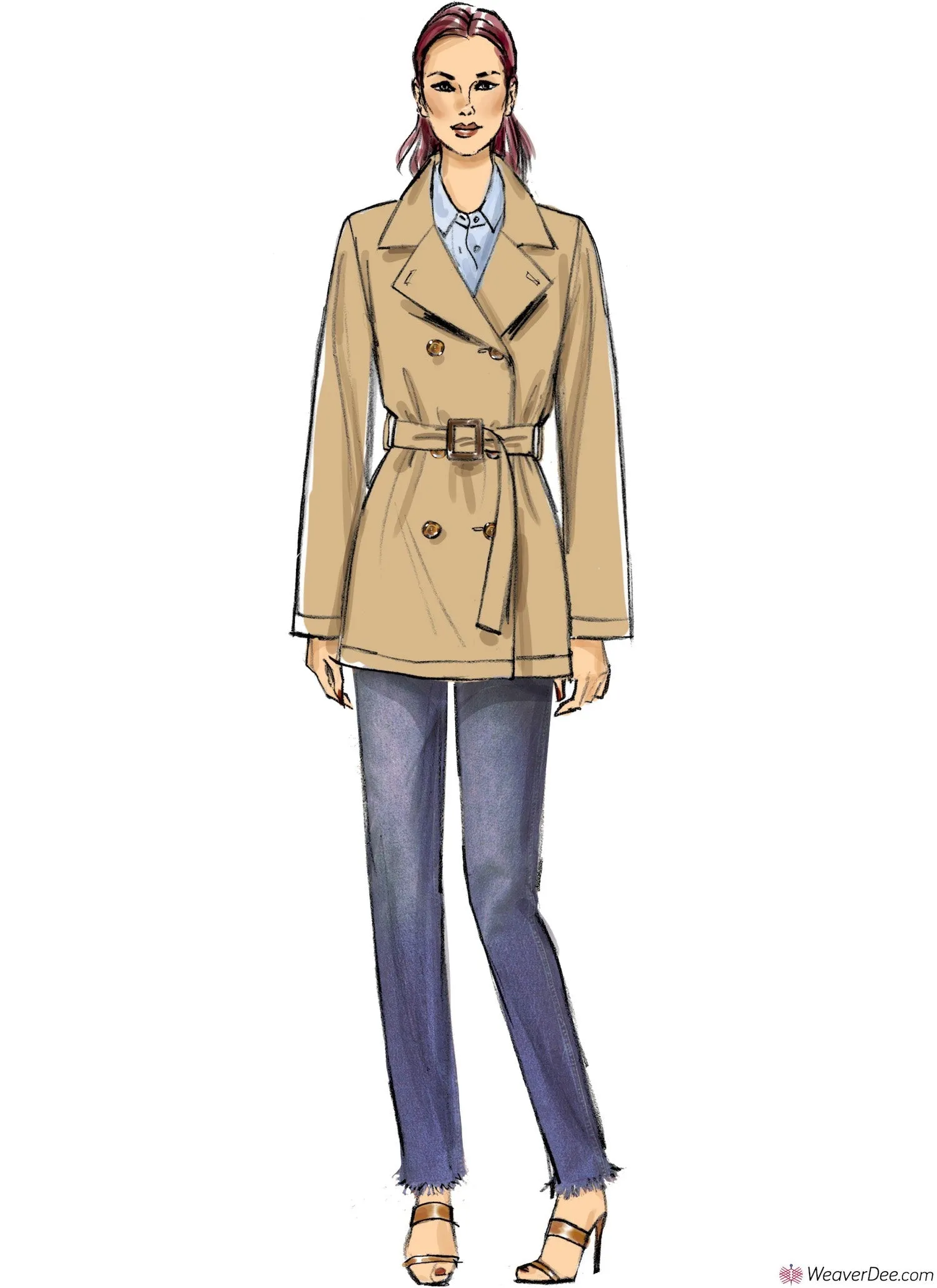 Vogue Pattern V9367 Misses' Coat & Belt