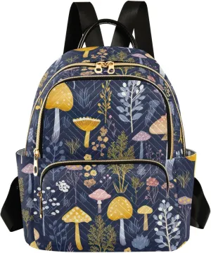 Watercolor Mushroom Small Backpack Purse for Women Travel Diaper Bag Daypack Backpacks for Vacation Shopping