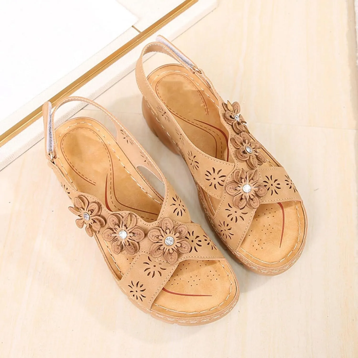 Wedge Sandals for Women Dressy Comfortable Summer Platform Casual Dress Orthopedic Shoes Dressy Walking Wedges Sandal Adjustable Quarter Strap Comfort Memory Foam Fashion Flat Arch Support