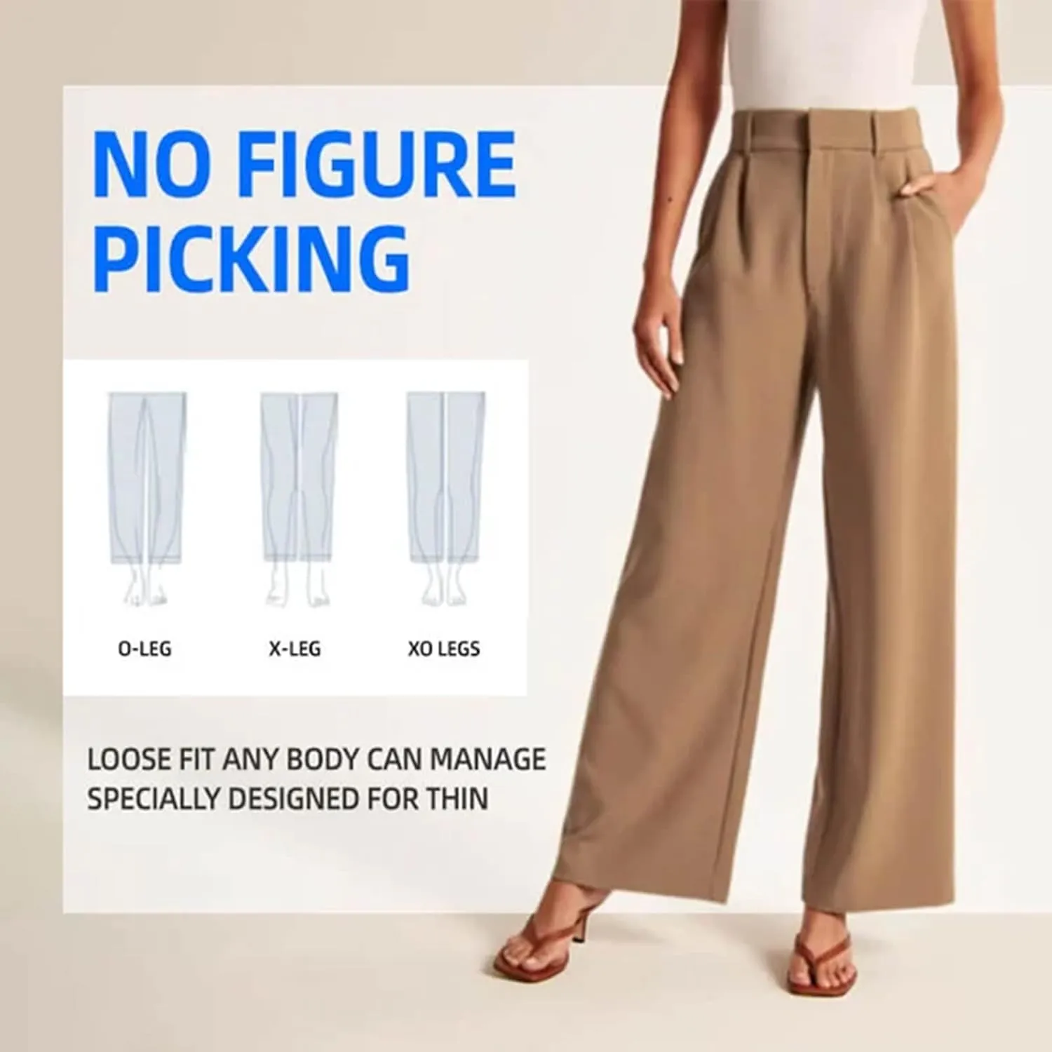 Wide Leg Pants for Women Effortless Tailored Wide Leg Pants Summer High Waist Casual Long Palazzo Pants with Pockets
