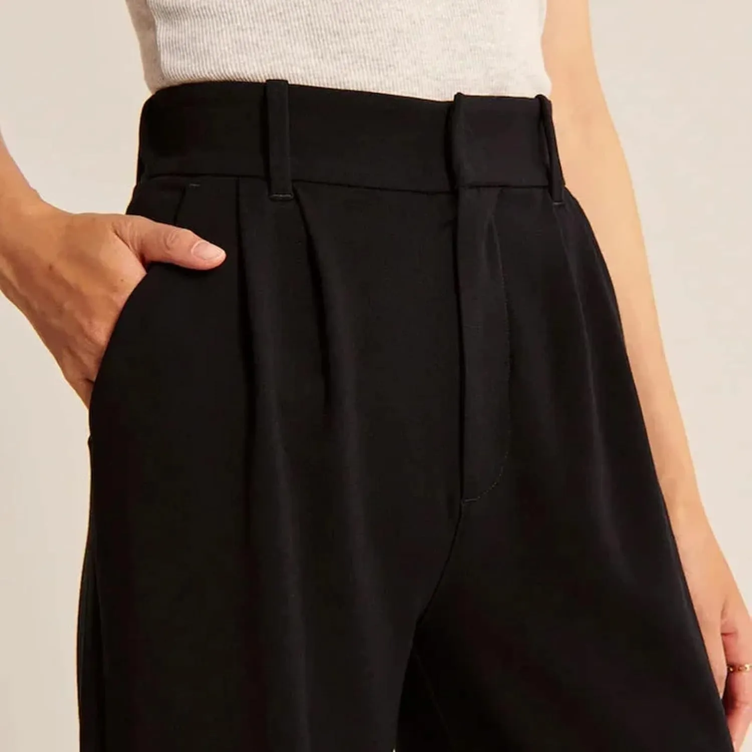Wide Leg Pants for Women Effortless Tailored Wide Leg Pants Summer High Waist Casual Long Palazzo Pants with Pockets