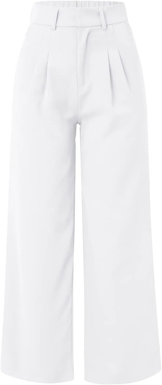 Wide Leg Pants for Women Effortless Tailored Wide Leg Pants Summer High Waist Casual Long Palazzo Pants with Pockets