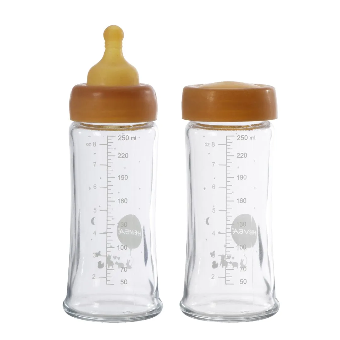 Wide Neck Baby Glass Bottle (250ML/8oz) Two-Pack - Natural