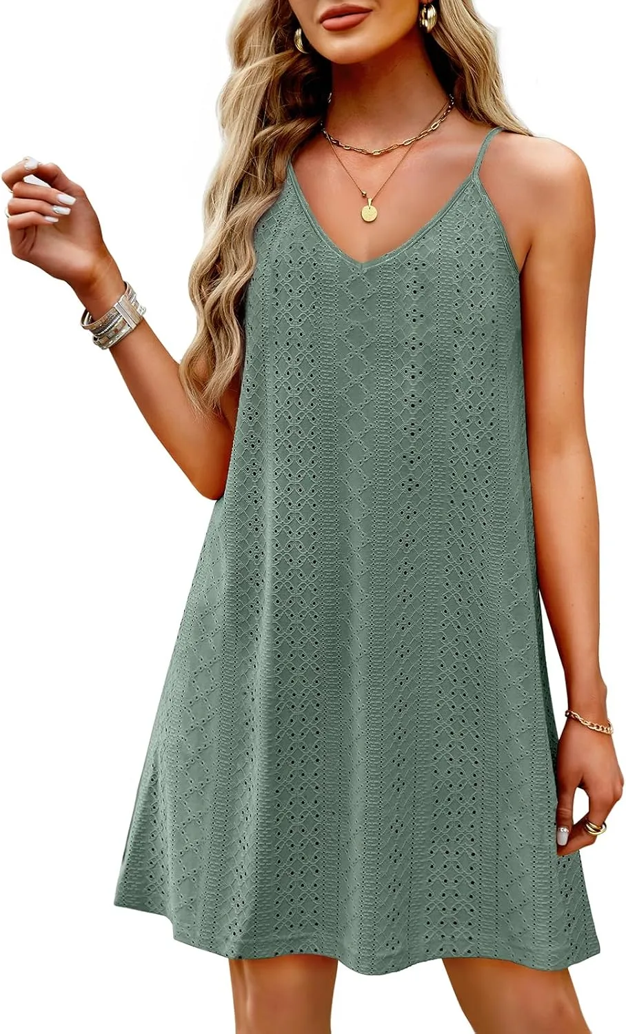WIHOLL Swimsuit Cover Up for Women Crochet Hollow Out Summer V Neck Dresses 2025