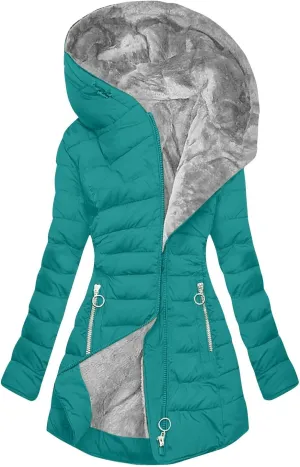 Winter Coats for Women Warm Hooded Fleece Lined Outwear Thicken Puffer Jackets Sherpa Comfy Warm Button Down Outfits