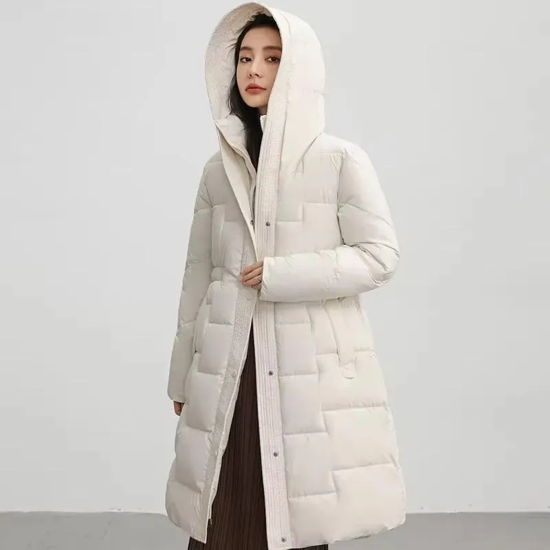 Winter Long Coat Women's Thicken Cotton padded Warm Snow Outerwear Loose Female Windproof Hooded Jacket Parkas