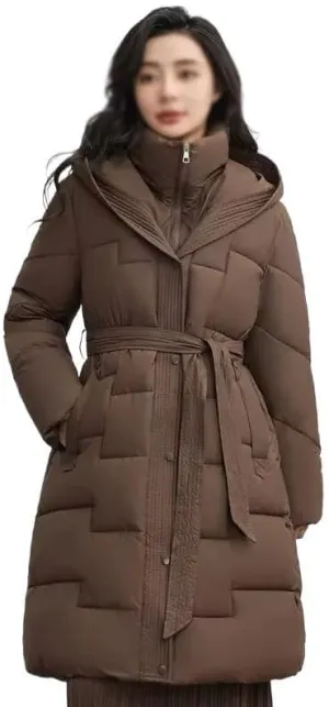 Winter Long Coat Women's Thicken Cotton padded Warm Snow Outerwear Loose Female Windproof Hooded Jacket Parkas