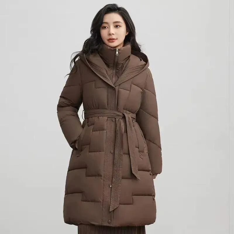Winter Long Coat Women's Thicken Cotton padded Warm Snow Outerwear Loose Female Windproof Hooded Jacket Parkas