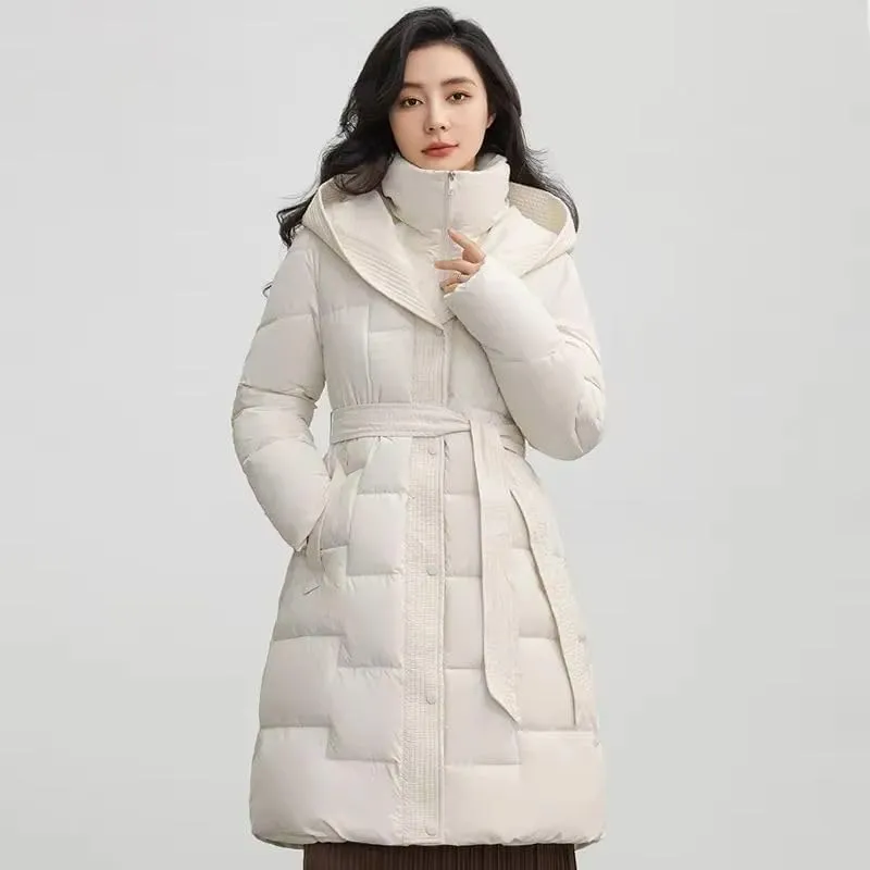 Winter Long Coat Women's Thicken Cotton padded Warm Snow Outerwear Loose Female Windproof Hooded Jacket Parkas