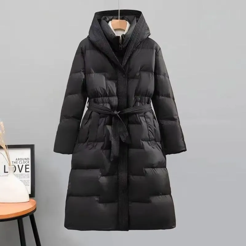Winter Long Coat Women's Thicken Cotton padded Warm Snow Outerwear Loose Female Windproof Hooded Jacket Parkas