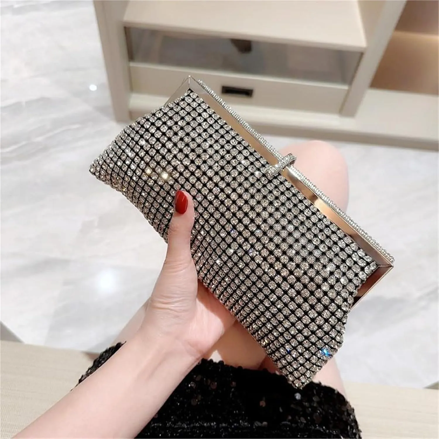 Women Evening Bags And Clutches Formal Dinner Diamond Handbags Wedding Rhinestone Purse