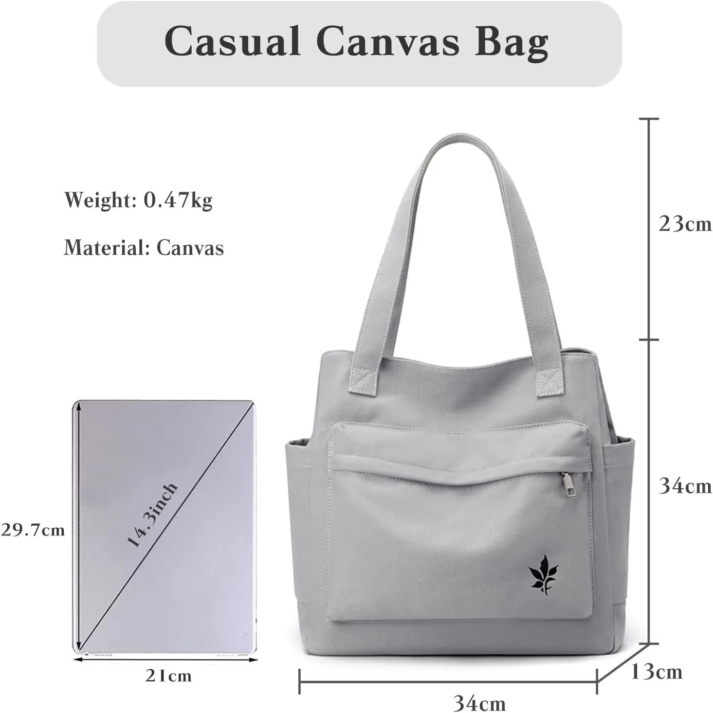 Women Handbag Canvas Shoulder Bag Casual Tote Purse