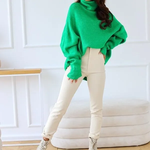 Women Oversized Turtleneck Long Sleeve Sweater Pullover Lightweight Casual Loose Fall Trendy Plus Size Knit Jumper Top