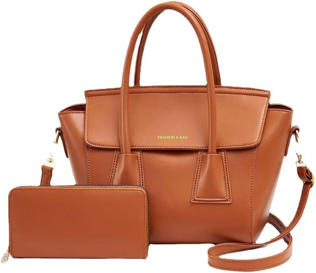 Women Shoulder Bag Tote Bag Handbag Lady Large Capacity Cross-Body Bag Leisure Solid Color Satchel with Pocket