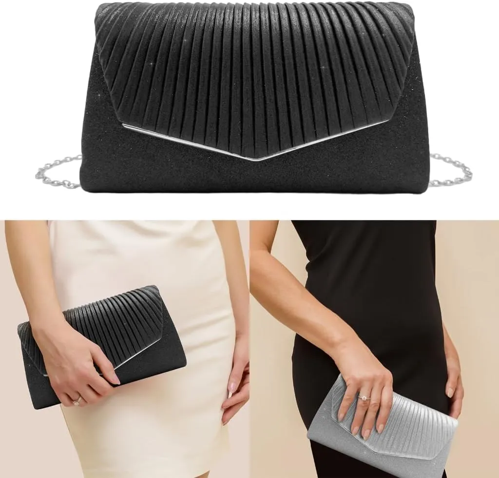 Women Sparkling Banquet Flip Top Handbags Clutch Purse Evening Bag Formal Party Clutch Bags