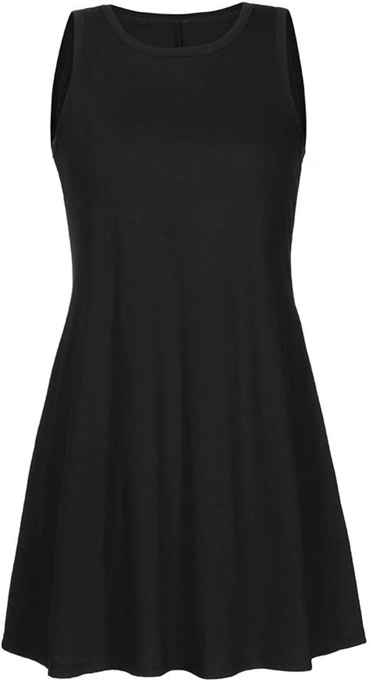 Women Summer Dresses 2025 Beach Casual Sleeveless Tank Loose Fit Casual Sundress with Pocket