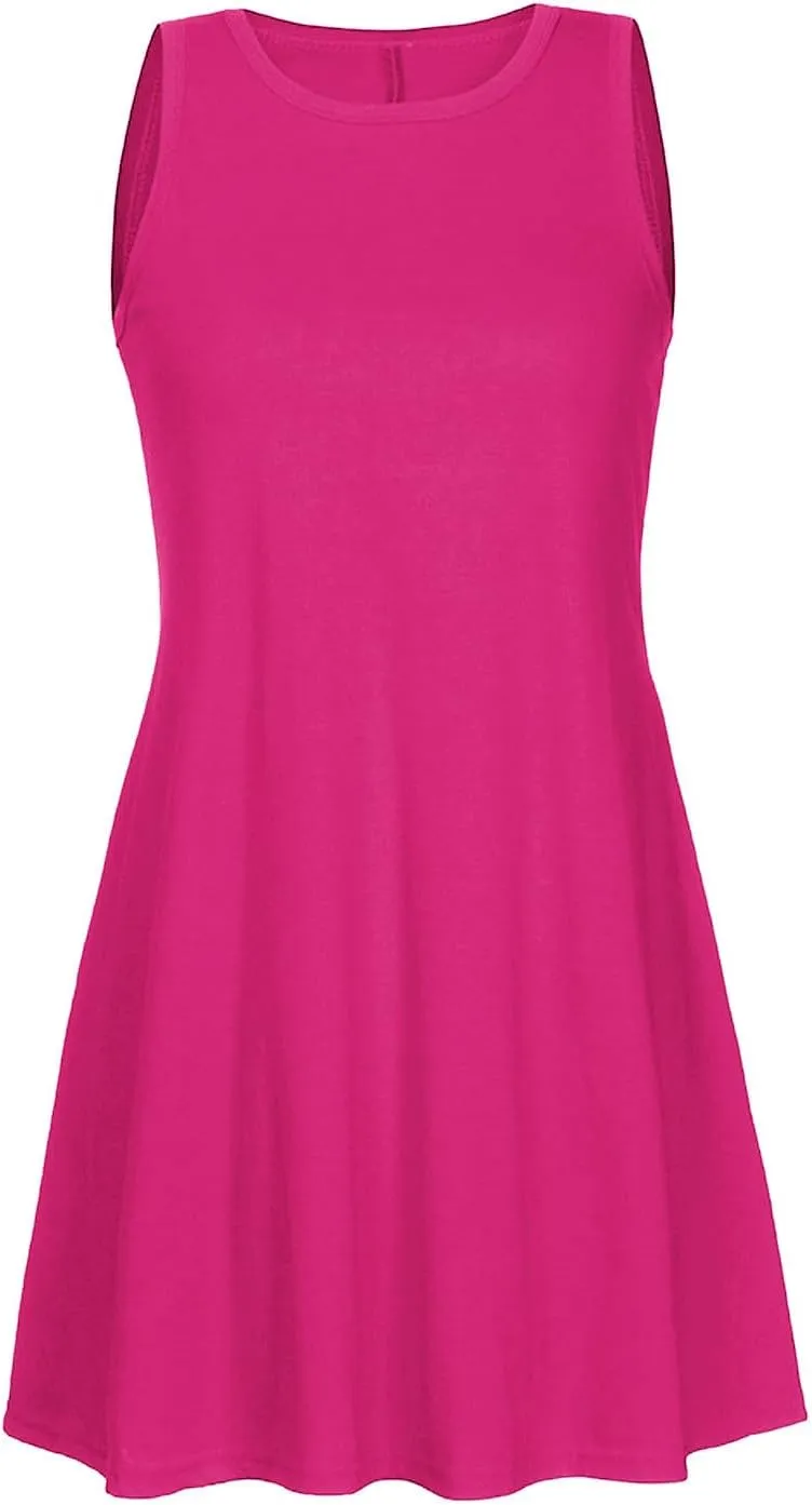 Women Summer Dresses 2025 Beach Casual Sleeveless Tank Loose Fit Casual Sundress with Pocket